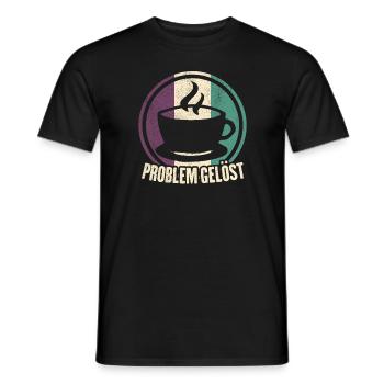 Kaffee Problem gelöst Koffein Sunset Vintage - Männer T-Shirt - Schwarz - Vorne - AI Model Male 178 light (178cm)