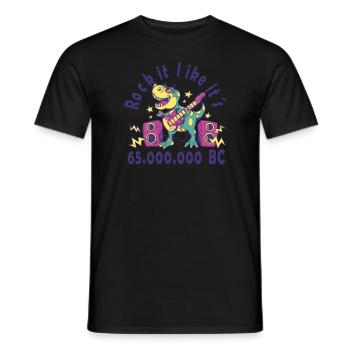 Dinosaure Guitariste Musicien Enfants Inscription - T-shirt homme - noir - Devant - AI Model Male 178 light (178cm)