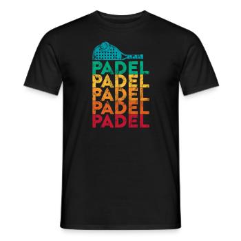 Padel Paddleball Padelspiel Tennis Ballspiel Retro - Männer T-Shirt - Schwarz - Vorne - AI Model Male 178 light (178cm)