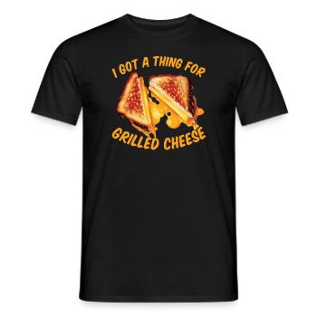 Grilled Cheese Sandwich Toast Food Funny Saying - Men's T-Shirt - black - Front - AI Model Male 178 light (178cm)