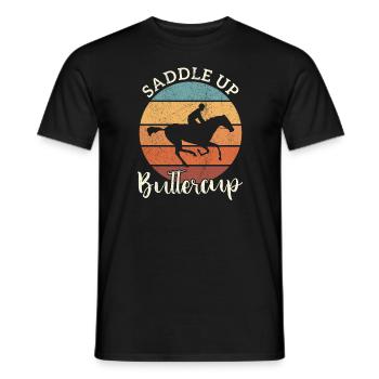 Manger Dormir Chevaux de course Répéter Cavalier Cheval - T-shirt homme - noir - Devant - AI Model Male 178 light (178cm)