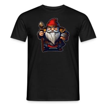 Kleiner grummliger Zwerg Kobold Zauberer Magier - Männer T-Shirt - Schwarz - Vorne - AI Model Male 178 light (178cm)