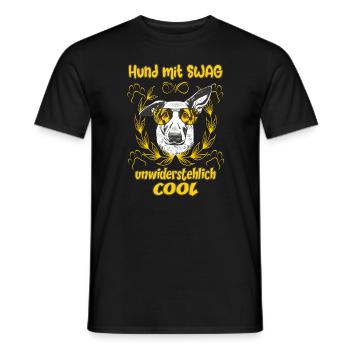 Hund mit Swag, unwiderstehlich cool - Männer T-Shirt - Schwarz - Vorne - AI Model Male 178 light (178cm)