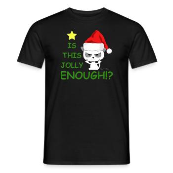 Is that cheerful enough? | Christmas, Cat - Men's T-Shirt - black - Front - AI Model Male 178 light (178cm)