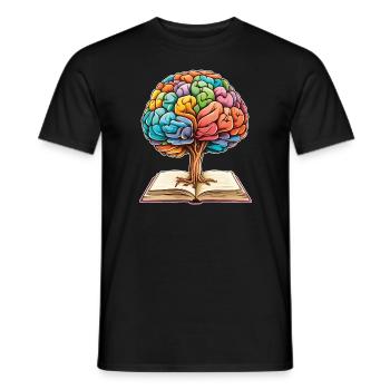 Lesen bildet Mindset Wachstum Kunstwerk Baum - Männer T-Shirt - Schwarz - Vorne - AI Model Male 178 light (178cm)