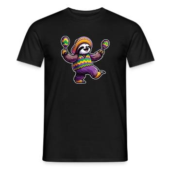 Mardi Gras Faultier - Feiern Karneval Tanzen - Männer T-Shirt - Schwarz - Vorne - AI Model Male 178 light (178cm)