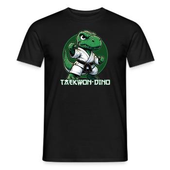 Drôle T-Rex Taekwondo Dino Arts Martiaux - T-shirt homme - noir - Devant - AI Model Male 178 light (178cm)