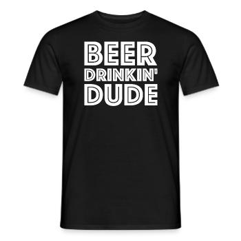 Beer Drinking Dude | Party, Beer, Grill - Men's T-Shirt - black - Front - AI Model Male 178 light (178cm)