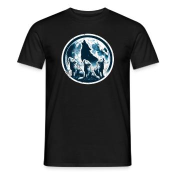 Monocolor Wolf Welpen heulen Mond Fantasy Natur - Männer T-Shirt - Schwarz - Vorne - AI Model Male 178 light (178cm)