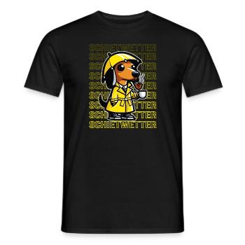 Bad weather: Dachshund, Dog owners, Rain, North - Men's T-Shirt - black - Front - AI Model Male 178 light (178cm)