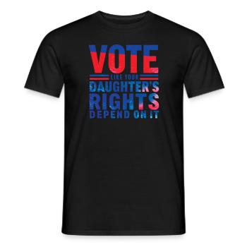 Votez comme les droits de votre fille, cela dépend - T-shirt homme - noir - Devant - AI Model Male 178 light (178cm)