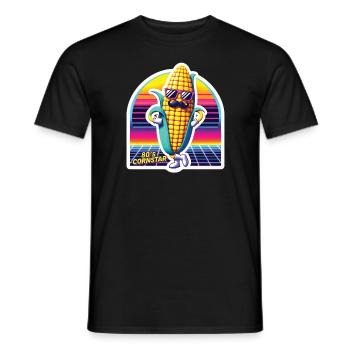 Drôle de maïs avec des lunettes de soleil amateur Vaporwave Joke - T-shirt homme - noir - Devant - AI Model Male 178 light (178cm)