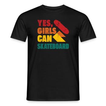 Cooles Skateboard Longboard Skater Mädchen - Männer T-Shirt - Schwarz - Vorne - AI Model Male 178 light (178cm)