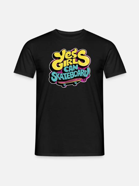 Cool Skateboard Longboard Skater Girl - Men's T-Shirt - black