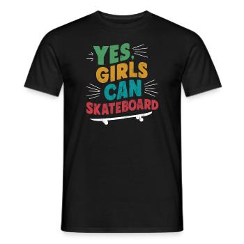 Cooles Skateboard Longboard Skater Mädchen - Männer T-Shirt - Schwarz - Vorne - AI Model Male 178 light (178cm)