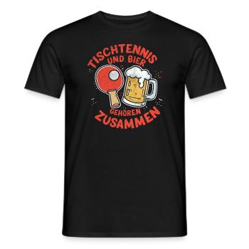 Tischtennis und Bier Ping Pong Spruch Alkohol - Männer T-Shirt - Schwarz - Vorne - AI Model Male 178 light (178cm)