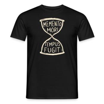 Memento Mori Tempus Fugit Sanduhr Stoisch - Männer T-Shirt - Schwarz - Vorne - AI Model Male 178 light (178cm)