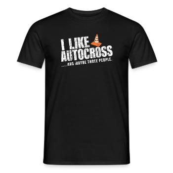 Funny Autocross I like Autocross and three people - Men's T-Shirt - black - Front - AI Model Male 178 light (178cm)