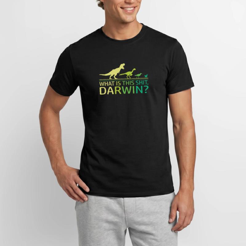 Drôle d’évolution Dino dinosaure Darwin T-Rex T-shirt homme