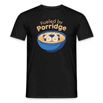 Funny Porridge Healthy Food Oatmeal Breakfast - Men's T-Shirt - black - Front - AI Model Male 178 light (178cm)