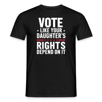 Votez comme si les droits de votre fille en dépendaient - T-shirt homme - noir - Devant - AI Model Male 178 light (178cm)