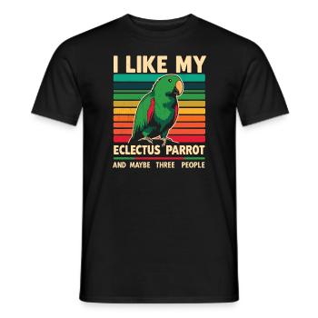 Lustiger Eclectus-Papagei sagt Vogelbesitzer Haustier - Männer T-Shirt - Schwarz - Vorne - AI Model Male 178 light (178cm)