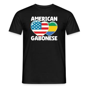 Gabunische Wurzeln und Gabunische Amerikanische Flagge - Männer T-Shirt - Schwarz - Vorne - AI Model Male 178 light (178cm)