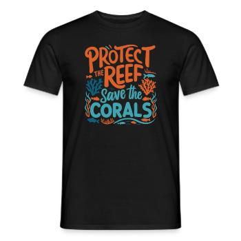 Protect the Reefs Save the Corals Ocean lover - Men's T-Shirt - black - Front - AI Model Male 178 light (178cm)