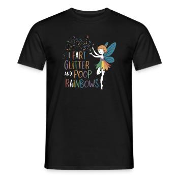 Ich furze Glitzer und Kacke Regenbogen lustige Fee - Männer T-Shirt - Schwarz - Vorne - AI Model Male 178 light (178cm)
