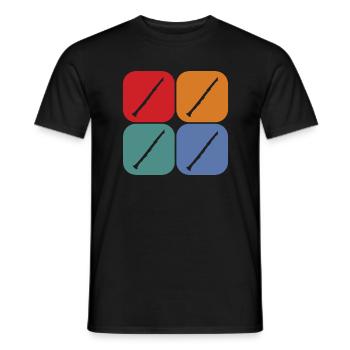 Vintage Sunset Clarinet Instrument Clarinet Music - Men's T-Shirt - black - Front - AI Model Male 178 light (178cm)