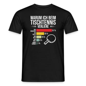 Drôle de tennis de table disant pourquoi je perds - T-shirt homme - noir - Devant - AI Model Male 178 light (178cm)