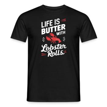 Drôle de rouleau de homard Pun fruits de mer Maine Gourmand - T-shirt homme - noir - Devant - AI Model Male 178 light (178cm)