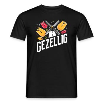 Gezellig Holland Dutch Tulip Netherlands - T-shirt homme - noir - Devant - AI Model Male 178 light (178cm)