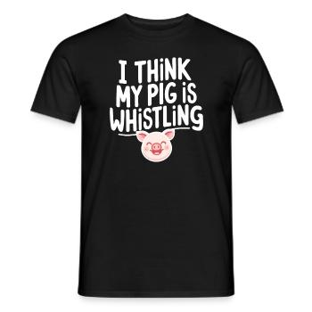 I think my Pig is Whistling German Denglisch Spri - Men's T-Shirt - black - Front - AI Model Male 178 light (178cm)