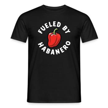 Fueled By Habanero Spicy Food Pepper Fan Boys Girl - Men's T-Shirt - black - Front - AI Model Male 178 light (178cm)