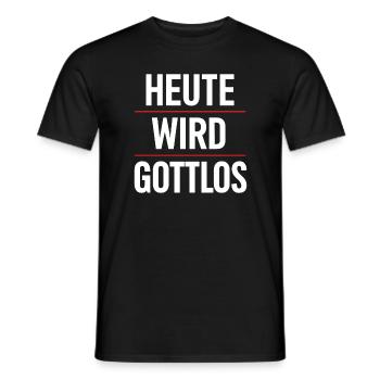 Heute wird gottlos gesoffen Lustig Alkohol Bier - Männer T-Shirt - Schwarz - Vorne - AI Model Male 178 light (178cm)