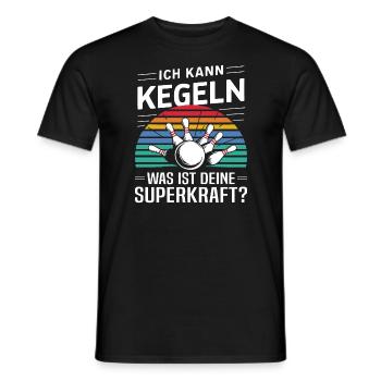 Ich kann kegeln was ist deine Superkraft Kegler - Männer T-Shirt - Schwarz - Vorne - AI Model Male 178 light (178cm)