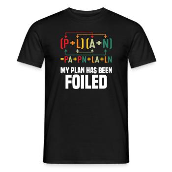 Mein Plan wurde vereitelt Lustiger Mathelehrer Wortspiel Sci - Männer T-Shirt - Schwarz - Vorne - AI Model Male 178 light (178cm)