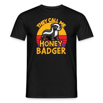 Lustiger Honigdachs Sie nennen mich Honigdachs und sagen - Männer T-Shirt - Schwarz - Vorne - AI Model Male 178 light (178cm)