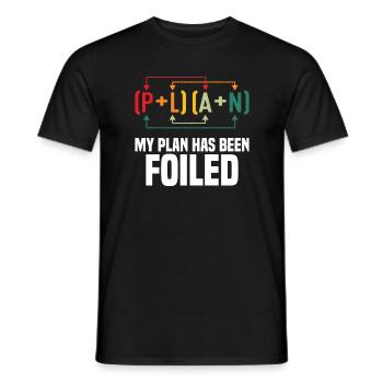 Mein Plan wurde vereitelt Lustiger Mathelehrer Wortspiel Sci - Männer T-Shirt - Schwarz - Vorne - AI Model Male 178 light (178cm)