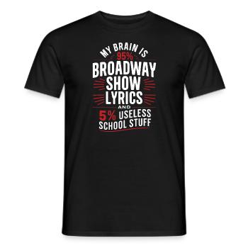 My Brain is 95% Prozent Broadway Show Lyrics 5% Us - Männer T-Shirt - Schwarz - Vorne - AI Model Male 178 light (178cm)