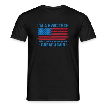 Make your Air Conditioning Great Again Funny HVAC - Men's T-Shirt - black - Front - AI Model Male 178 light (178cm)