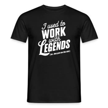 Ich habe früher mit den Legenden Retirment Present Cowo gearbeitet - Männer T-Shirt - Schwarz - Vorne - AI Model Male 178 light (178cm)