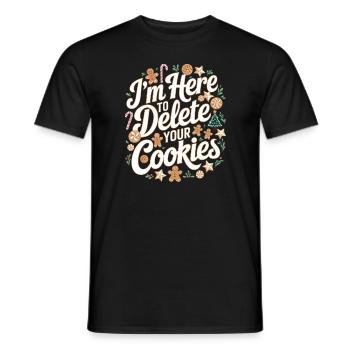 I'm here to delete your cookies Christmas Programm - Men's T-Shirt - black - Front - AI Model Male 178 light (178cm)