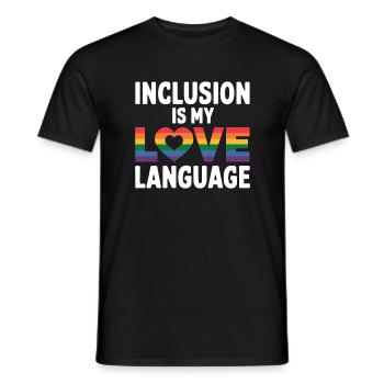 Inclusion is my love language education teacher - Men's T-Shirt - black - Front - AI Model Male 178 light (178cm)