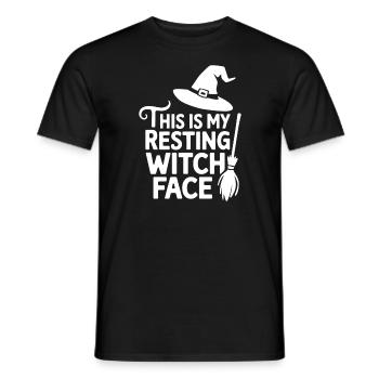 Das ist mein ruhendes Hexengesicht Spooky Halloween Wit - Männer T-Shirt - Schwarz - Vorne - AI Model Male 178 light (178cm)