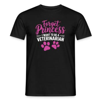 Oubliez la princesse Je veux être vétérinaire - T-shirt homme - noir - Devant - AI Model Male 178 light (178cm)