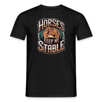 Pferde Halten Mich Stabil Reiten - Männer T-Shirt - Schwarz - Vorne - AI Model Male 178 light (178cm)