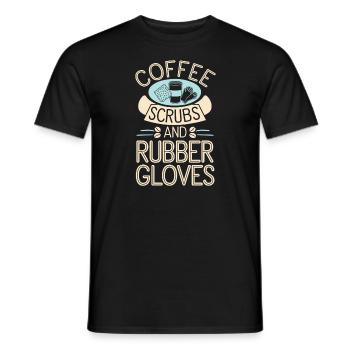 Kaffee-Peelings Und Gummihandschuhe Krankenschwestern - Männer T-Shirt - Schwarz - Vorne - AI Model Male 178 light (178cm)