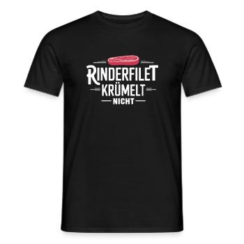 Le filet de bœuf ne s’effrite pas Dire griller le carnivore - T-shirt homme - noir - Devant - AI Model Male 178 light (178cm)